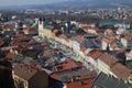 Main square with PiaristickÃÂ½ kostol sv. FrantiÃÂ¡ka XaverskÃÂ©ho church in TrenÃÂÃÂ­n